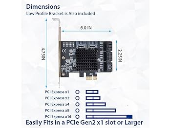 拡張カード PT3 Amazon | 8ポート SATA III - PCIe 3.0 x1 NON-RAID 拡張カード